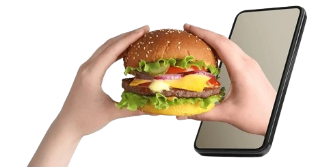 Hamburger coming out of phone